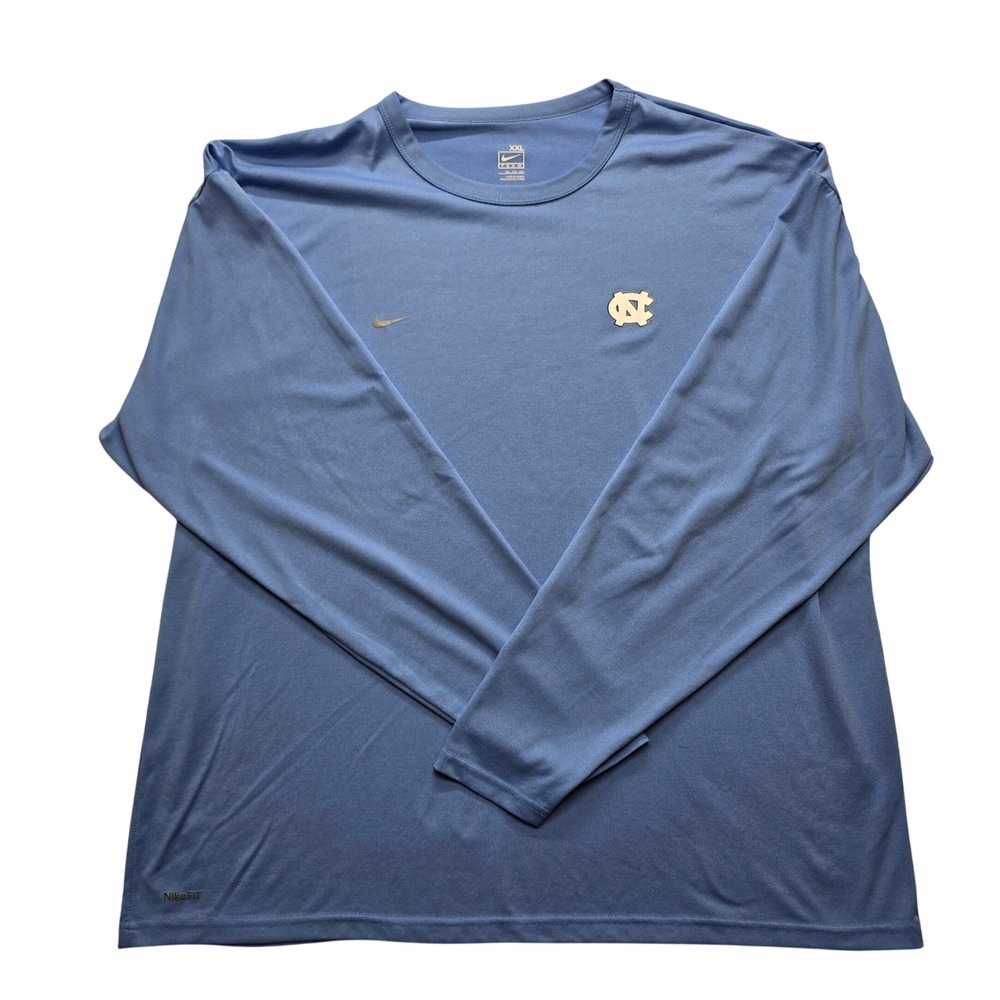 Nike Team UNC Tar Heels Long Sleeve Dri-Fit Blue XXL Shirt